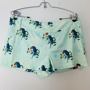 Alice + Olivia Bird Print Cotton Shorts